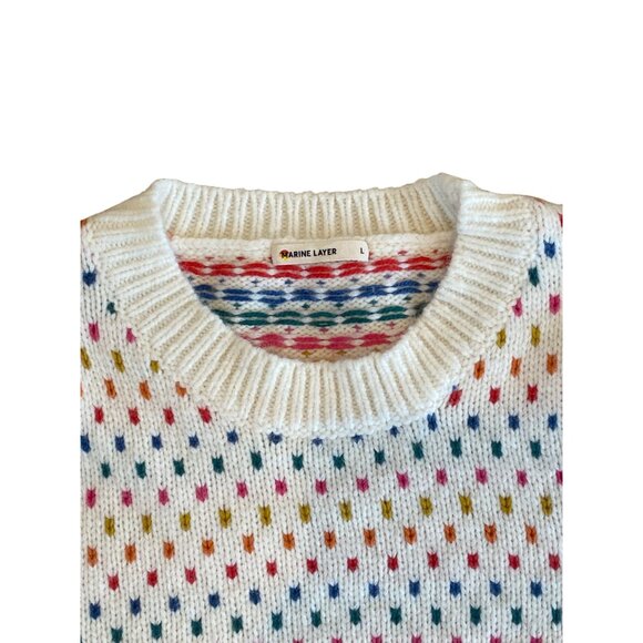Marine Layer Rainbow Puff Sleeve Crewneck Sweater Large MSRP$178 - Picture 16 of 17